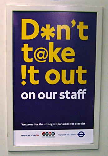 Transport for London anti-aggression signage